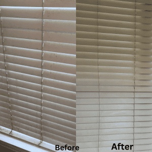 Window Blinds before and after Cleaning Pictures