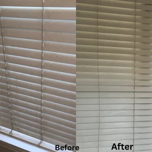 Window Blinds before and after Cleaning Pictures