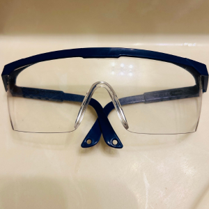 How to remove toilet ring stains from a toilet bowl-Eye protection glassed