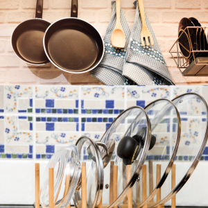 How to Organize your pots and pans - use a lid organizers