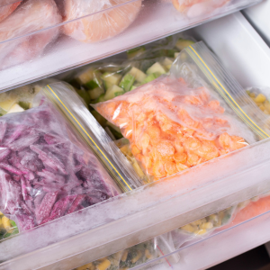 How to organize your freezer - Frozen packed food in a freezer